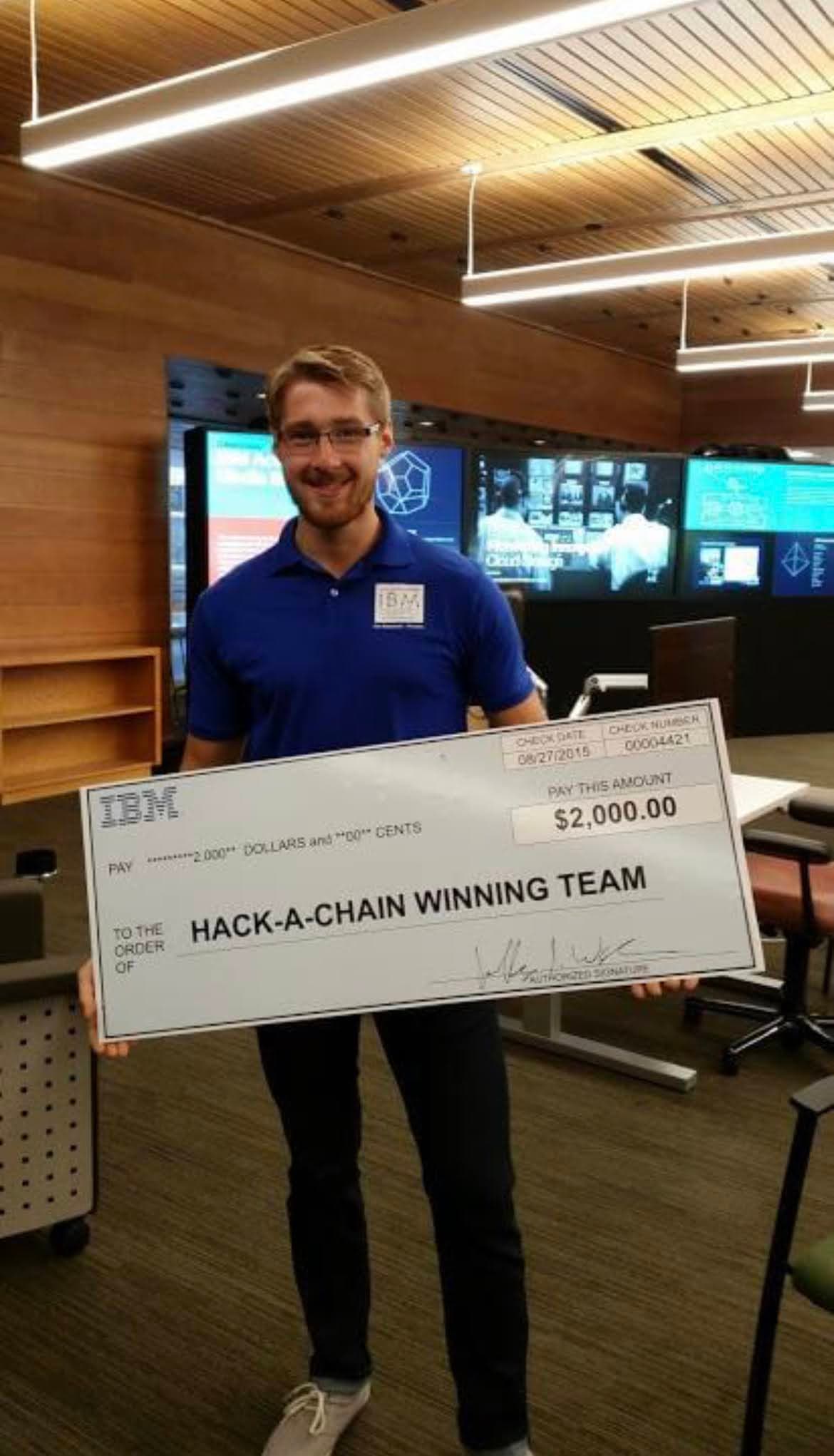 Michael Brenndoerfer IBM Research Blockchain Hackathon winner