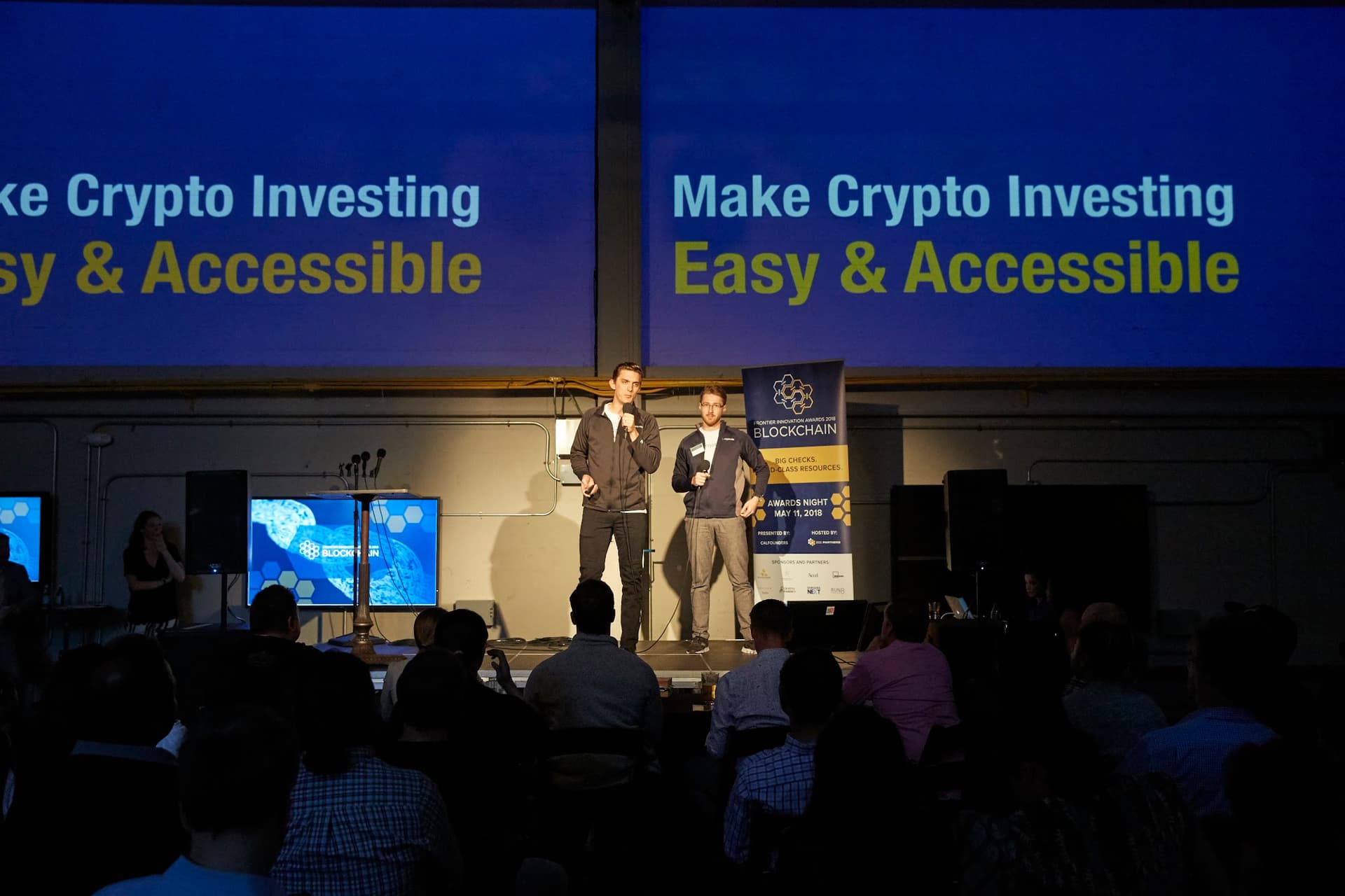 Michael Brendoerfer speaking about his startup Cryptonite